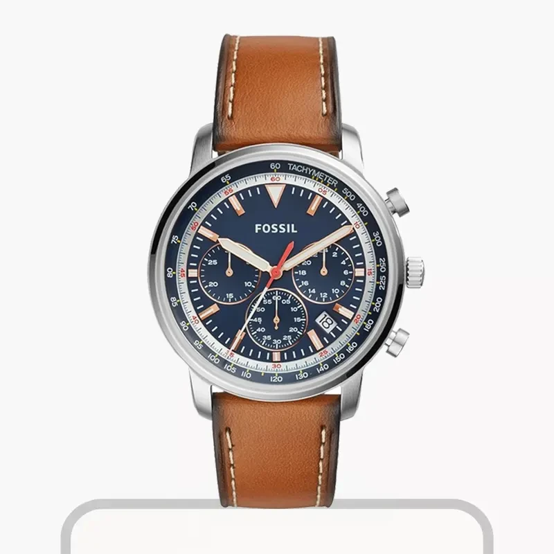 Fossil Goodwin Chronograph Light Brown Leather Men's Watch- FS5414